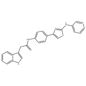 2-(1H-indol-3-yl)-N-(4-(2-(pyridin-3-ylamino)thiazol-4-yl)phenyl)acetamide Structure