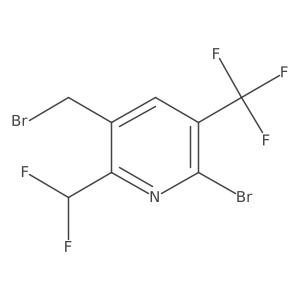 2-Bromo-5-(bromomethyl)-6-(difluoromethyl)-3-(trifluoromethyl)pyridine结构式