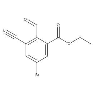 Ethyl 5-bromo-3-cyano-2-formylbenzoate结构式