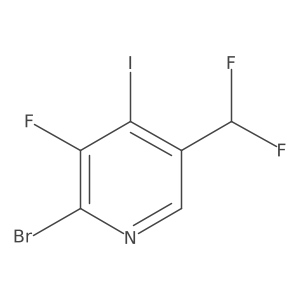 2-Bromo-5-(difluoromethyl)-3-fluoro-4-iodopyridine结构式