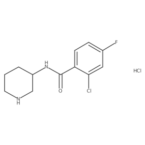 2-Chloro-4-fluoro-N-(piperidin-3-yl)benzamide hydrochloride结构式