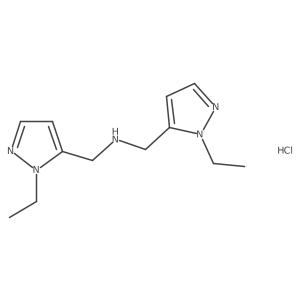 1-(2-ethylpyrazol-3-yl)-N-[(2-ethylpyrazol-3-yl)methyl]methanamine;hydrochloride Structure