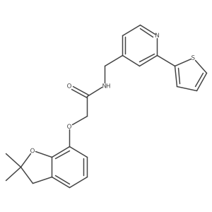 2-((2,2-dimethyl-2,3-dihydrobenzofuran-7-yl)oxy)-N-((2-(thiophen-2-yl)pyridin-4-yl)methyl)acetamide Structure
