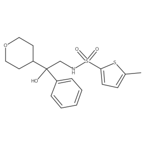 N-(2-hydroxy-2-phenyl-2-(tetrahydro-2H-pyran-4-yl)ethyl)-5-methylthiophene-2-sulfonamide结构式