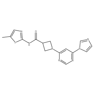 1-(6-(1H-imidazol-1-yl)pyrimidin-4-yl)-N-(5-methylthiazol-2-yl)azetidine-3-carboxamide Structure