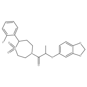 2-(Benzo[d][1,3]dioxol-5-yloxy)-1-(7-(2-fluorophenyl)-1,1-dioxido-1,4-thiazepan-4-yl)propan-1-one Structure