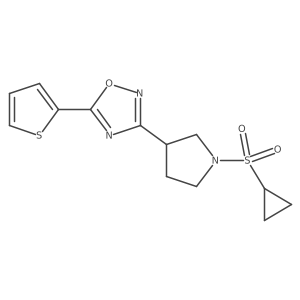 3-(1-(Cyclopropylsulfonyl)pyrrolidin-3-yl)-5-(thiophen-2-yl)-1,2,4-oxadiazole结构式