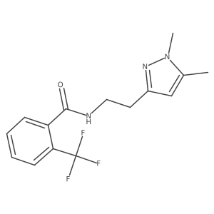N-(2-(1,5-dimethyl-1H-pyrazol-3-yl)ethyl)-2-(trifluoromethyl)benzamide结构式