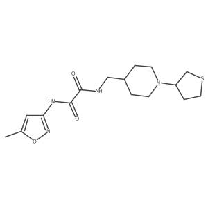 N1-(5-methylisoxazol-3-yl)-N2-((1-(tetrahydrothiophen-3-yl)piperidin-4-yl)methyl)oxalamide结构式