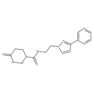 6-oxo-N-[2-(3-pyrazin-2-ylpyrazol-1-yl)ethyl]diazinane-3-carboxamide结构式