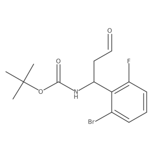 tert-butyl N-[(1S)-1-(2-bromo-6-fluorophenyl)-3-oxopropyl]carbamate结构式