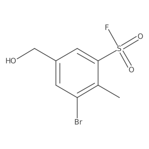 3-Bromo-5-(hydroxymethyl)-2-methylbenzene-1-sulfonyl fluoride结构式