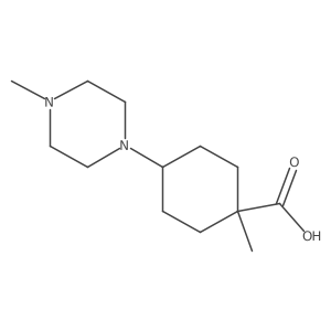 1-Methyl-4-(4-methylpiperazin-1-yl)cyclohexane-1-carboxylic acid结构式