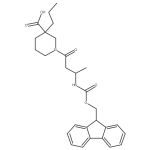1-[(3S)-3-({[(9H-fluoren-9-yl)methoxy]carbonyl}amino)butanoyl]-3-propylpiperidine-3-carboxylic acid Structure