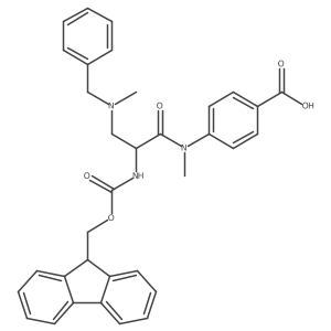 4-{3-[benzyl(methyl)amino]-2-({[(9H-fluoren-9-yl)methoxy]carbonyl}amino)-N-methylpropanamido}benzoic acid Structure