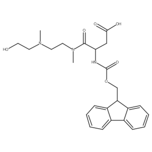 3-({[(9H-fluoren-9-yl)methoxy]carbonyl}amino)-3-({2-[(2-hydroxyethyl)(methyl)amino]ethyl}(methyl)carbamoyl)propanoic acid结构式