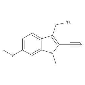 3-(aminomethyl)-1-methyl-6-(methylsulfanyl)-1H-indole-2-carbonitrile Structure
