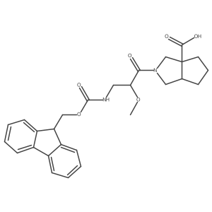 2-[3-({[(9H-fluoren-9-yl)methoxy]carbonyl}amino)-2-methoxypropanoyl]-octahydrocyclopenta[c]pyrrole-3a-carboxylic acid Structure