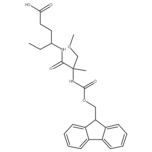4-[2-({[(9H-fluoren-9-yl)methoxy]carbonyl}amino)-2-(methoxymethyl)propanamido]hexanoic acid结构式