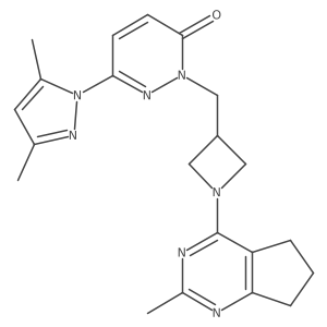 6-(3,5-dimethyl-1H-pyrazol-1-yl)-2-[(1-{2-methyl-5H,6H,7H-cyclopenta[d]pyrimidin-4-yl}azetidin-3-yl)methyl]-2,3-dihydropyridazin-3-one Structure