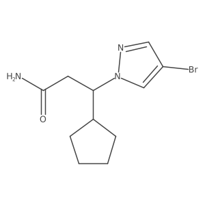 3-(4-Bromopyrazol-1-yl)-3-cyclopentylpropanamide Structure