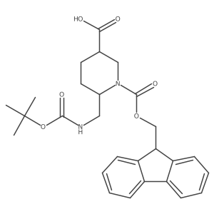 6-({[(tert-butoxy)carbonyl]amino}methyl)-1-{[(9H-fluoren-9-yl)methoxy]carbonyl}piperidine-3-carboxylic acid结构式