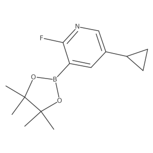 Pyridine, 5-cyclopropyl-2-fluoro-3-(4,4,5,5-tetramethyl-1,3,2-dioxaborolan-2-yl)-结构式