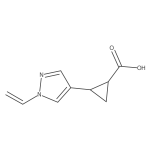 rac-(1R,2R)-2-(1-ethenyl-1H-pyrazol-4-yl)cyclopropane-1-carboxylic acid Structure