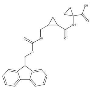 rac-1-[(1R,2S)-2-[({[(9H-fluoren-9-yl)methoxy]carbonyl}amino)methyl]cyclopropaneamido]cyclopropane-1-carboxylic acid结构式