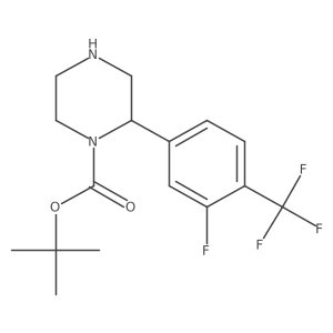 Tert-butyl 2-[3-fluoro-4-(trifluoromethyl)phenyl]piperazine-1-carboxylate Structure