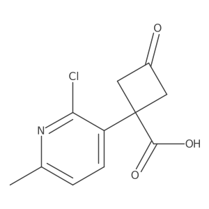 1-(2-Chloro-6-methylpyridin-3-yl)-3-oxocyclobutane-1-carboxylic acid Structure
