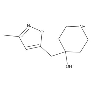 4-[(3-Methyl-1,2-oxazol-5-yl)methyl]piperidin-4-ol结构式