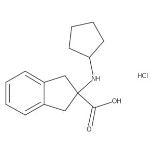 2-(cyclopentylamino)-2,3-dihydro-1H-indene-2-carboxylic acid hydrochloride Structure