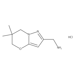 {6,6-Dimethyl-5H,6H,7H-pyrazolo[3,2-b][1,3]oxazin-2-yl}methanamine hydrochloride结构式