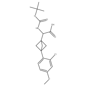 2-{[(Tert-butoxy)carbonyl]amino}-2-[3-(2-chloro-4-methoxyphenyl)bicyclo[1.1.1]pentan-1-yl]acetic acid Structure