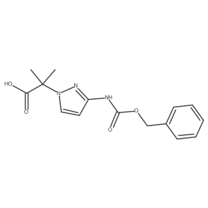 2-Methyl-2-[3-(phenylmethoxycarbonylamino)pyrazol-1-yl]propanoic acid Structure