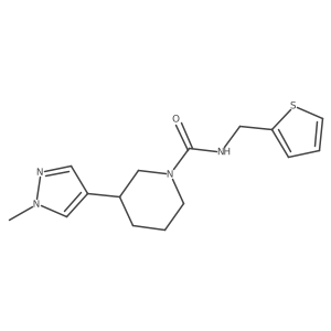 3-(1-methyl-1H-pyrazol-4-yl)-N-[(thiophen-2-yl)methyl]piperidine-1-carboxamide Structure
