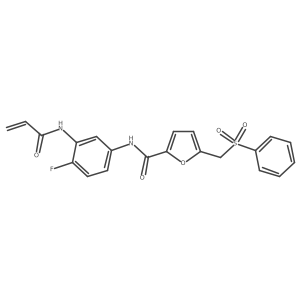5-(Benzenesulfonylmethyl)-N-[4-fluoro-3-(prop-2-enoylamino)phenyl]furan-2-carboxamide结构式