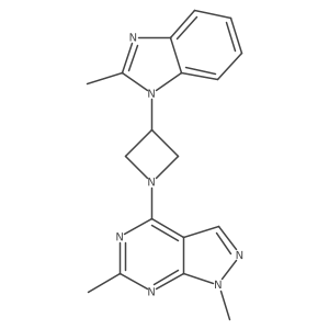 1,6-Dimethyl-4-[3-(2-methylbenzimidazol-1-yl)azetidin-1-yl]pyrazolo[3,4-d]pyrimidine结构式