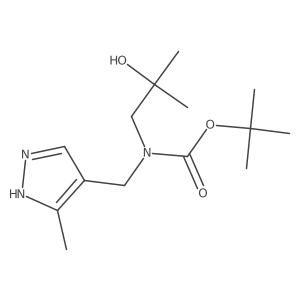 tert-butyl N-(2-hydroxy-2-methylpropyl)-N-[(3-methyl-1H-pyrazol-4-yl)methyl]carbamate Structure