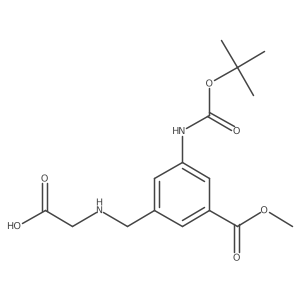 2-{[(3-{[(Tert-butoxy)carbonyl]amino}-5-(methoxycarbonyl)phenyl)methyl]amino}acetic acid结构式