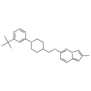 4-{4-[({2-Methylimidazo[1,2-b]pyridazin-6-yl}oxy)methyl]piperidin-1-yl}-6-(trifluoromethyl)pyrimidine结构式