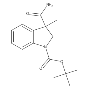 tert-Butyl 3-carbamoyl-3-methylindoline-1-carboxylate结构式