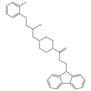 (9H-fluoren-9-yl)methyl 4-[2-hydroxy-3-(2-methylphenoxy)propyl]piperazine-1-carboxylate Structure