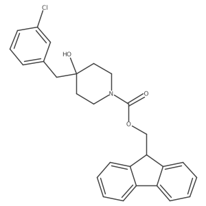 (9H-fluoren-9-yl)methyl 4-[(3-chlorophenyl)methyl]-4-hydroxypiperidine-1-carboxylate结构式