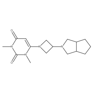 1,3-Dimethyl-6-(3-{octahydrocyclopenta[c]pyrrol-2-yl}azetidin-1-yl)-1,2,3,4-tetrahydropyrimidine-2,4-dione结构式