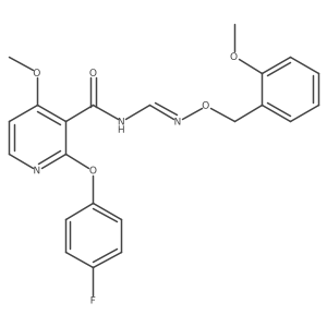 2-(4-fluorophenoxy)-4-methoxy-N-({[(2-methoxybenzyl)oxy]imino}methyl)nicotinamide Structure