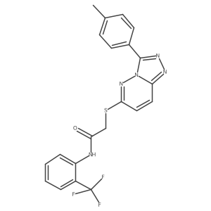 2-((3-(p-tolyl)-[1,2,4]triazolo[4,3-b]pyridazin-6-yl)thio)-N-(2-(trifluoromethyl)phenyl)acetamide结构式