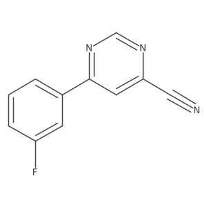 6-(3-Fluorophenyl)pyrimidine-4-carbonitrile结构式