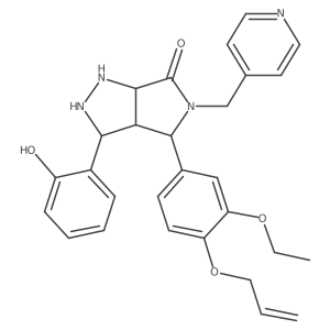 4-(3-Ethoxy-4-prop-2-enoxyphenyl)-3-(2-hydroxyphenyl)-5-(pyridin-4-ylmethyl)-1,2,3,3a,4,6a-hexahydropyrrolo[3,4-c]pyrazol-6-one结构式